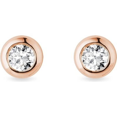 Klenota bezel napichovačky z ružového zlata s diamantmi k0662034