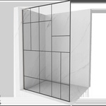 Mexen Kioto L преграда за душ Walk-in 110 x 200 см, черен модел, четка никел - 800-110-103-97-78 (800-110-103-97-78)