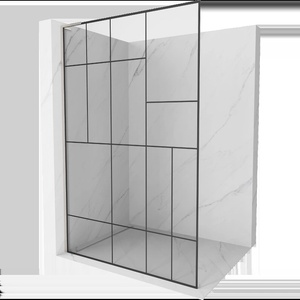 Mexen Kioto L преграда за душ Walk-in 110 x 200 см, черен модел, четка никел - 800-110-103-97-78 (800-110-103-97-78)