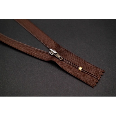Nedeliteľný jemný plastový špirálový zips (veľkosť číslo 3) rôzne farby - dĺžka 12 cm - 60 cm 18 cm Čokoládová