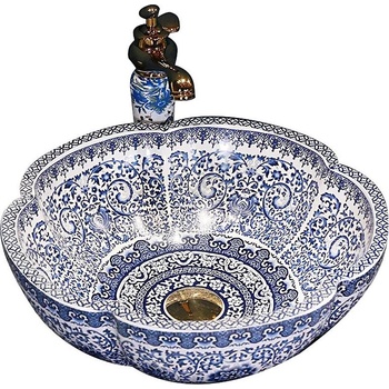 Rea Rea-u5666 - Мивка за плот vivien Ø 42, 5 см керамика/орнаментален десен (re0036)