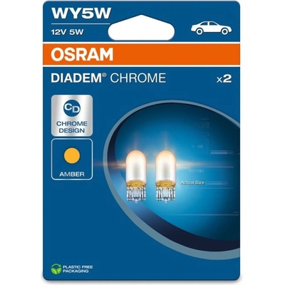 OSRAM 12V WY5W W2, 1x9, 5d 12V diadem chrome оранжева 2бр (870)