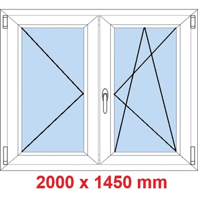 Soft Dvoukřídlé plastové okno 200x145 cm O+OS Dub bahenní
