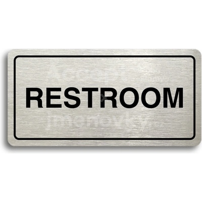 ACCEPT Piktogram RESTROOM - stříbrná tabulka - černý tisk