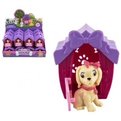 Teddies Pes/Pejsek v boudě plast 6x7x5cm 24ks v boxu