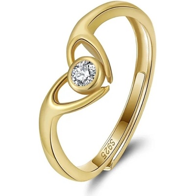 Majya Stříbrný nastavitelný prsten ADELINE pozlacený 11367