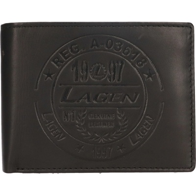 Lagen pánská kožená peněženka černá A015 black