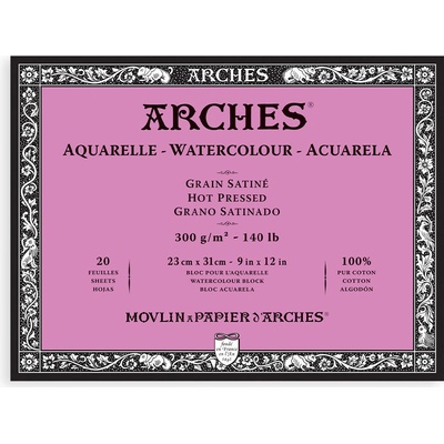 Blok Arches Hot Pressed, 300 g/m2, 20 archů - 23 x 31 cm