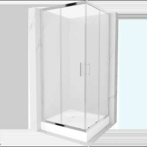 Mexen Rio квадратна душ кабина 90 x 90 см, матирано, хром + поддушово корито, (860-090-090-01-30-4510)
