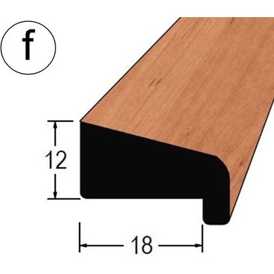 Lišta dveřní s polodrážkou, olše fólie, 18x12mm, délka 240cm