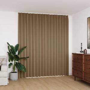 Pure Line Home Плътна завеса в цвят таупе с перделък, 290 x 245 см
