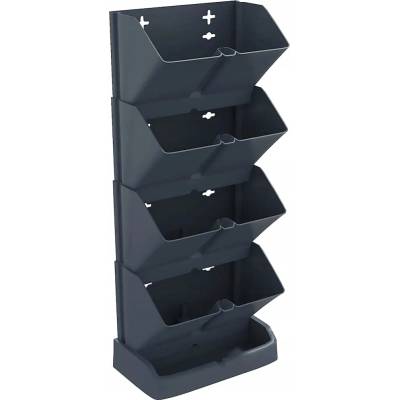 VidaXL Květináč plast šedý 19,5 x 14,5 x 47,5 cm