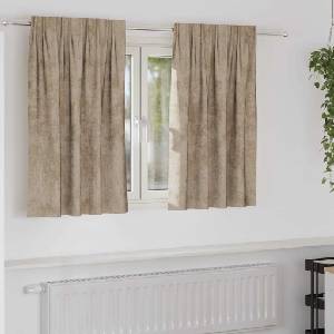 Pure Line Home Кадифени завеси в цвят таупе с комбиниран перделък, 2 бр. , 140 x 140 см