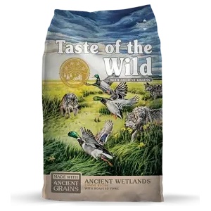 Taste of the Wild Wetlands Canine Formula with Roasted Duck Wetlands Care - суха храна без зърнени култури за кучета с протеини от печена патица за поддържане на здравето и енергията