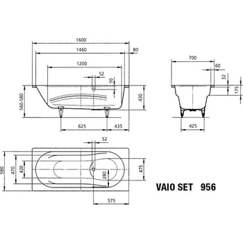 Kaldewei Vaio Set 160 x 70 cm 233623000001