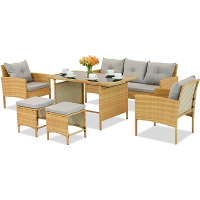 Garden Point polyratanový zahradní Bari s béžovými gobelíny GAP434 – Zbozi.Blesk.cz