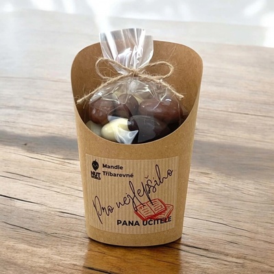 Nutworld Mandle tříbarevné v celofánku a kelímku Pro pana učitele 180 g