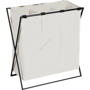 Wenko 71298800 - Кош за пране TRIO 69x76 см кремав/черен (WE0470)