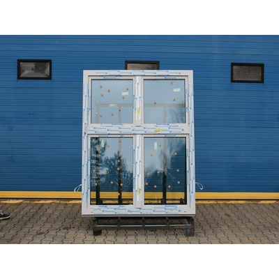 KÖMMERLING VÝPRODEJ Plastové okno - 76 MD, 1630x1880 mm, O+O/O+OS klapačka, lichtgrau/bílá