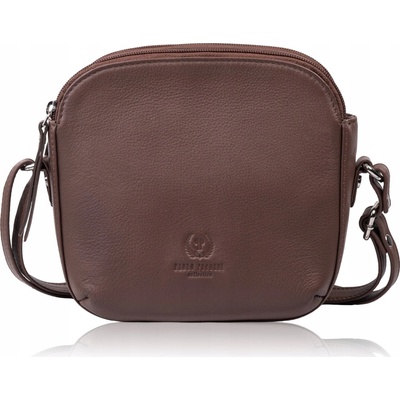 Paolo Peruzzi Tmavě hnědá dámská kožená crossbody kabelka Ashley