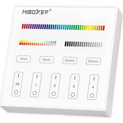 Mi-Light, 4 zónový nástěnný ovladač RGB+CCT, B4, Mi-Light