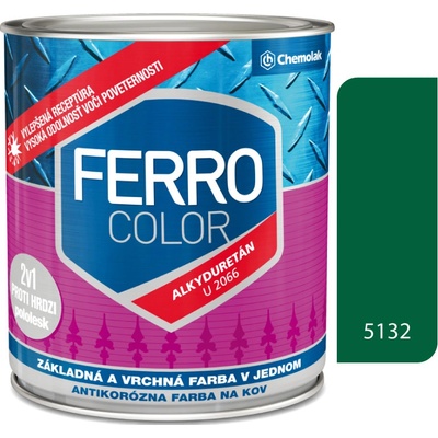 Ferro Color U2066 5132 svetlozelená pololesk - základná a vrchná farba na kov 0,75l