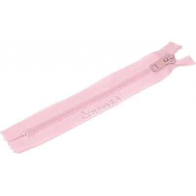Zdrhovadlo zip kostěný 18 cm nedělitelný sv. růžová
