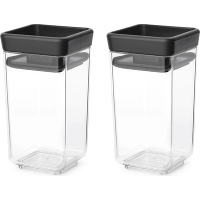 Brabantia Контейнер за съхранение на храна TASTY PLUS, 150 мл, комплект от 2 бр. , тъмносив, Brabantia (BRAB101137)