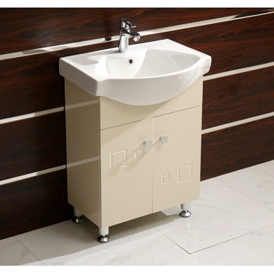 Inter Ceramic Долен шкаф за баня ICP 6080 BEIGE, PVC, бежов, с умивалник, 61.5x44x85см (6080 BEIGE)