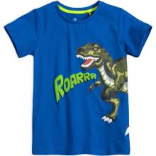 Lemon Beret chlapčenské tričko z bio bavlny T-Rex modré