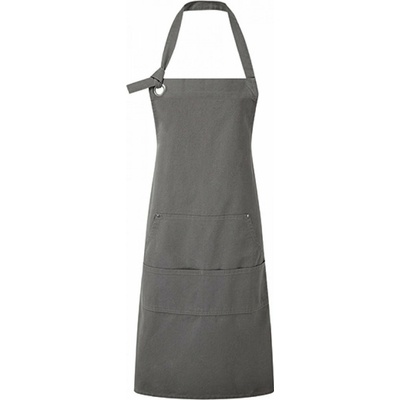 Premier Workwear Těžká odolná plátěnná zástěra s oversize očky pro upevnění kolem krku Šedá 72x86cm PW137