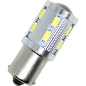  Диодна крушка ba15s с 16 ултраярки диода и лупа двойна светлина Бял (ba15s16smd)