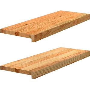 vidaXL Прозоречни первази, 2 бр, светлокафяви, 70x25x2 см, дъб масив (4009141)