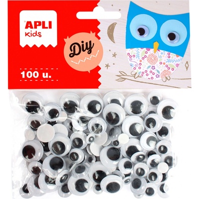 Apli Pohyblivá očka samolepicí černá kulatá
