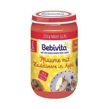 Bebivita Био пюре Bebivita, Ябълки, сливи и боровинки, 250гр, 4018852029090