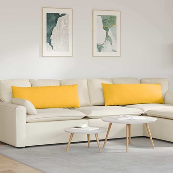 vidaXL Диван възглавници 2 pcs Светло жълто 120 x 40 cm (42013823)