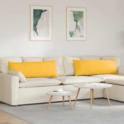 vidaXL Диван възглавници 2 pcs Светло жълто 120 x 40 cm (42013823)