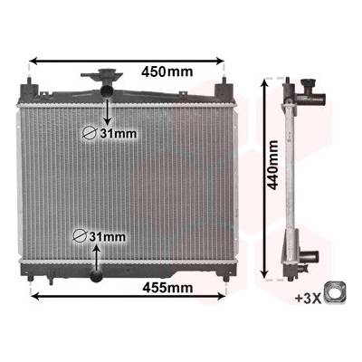 Chladič, chlazení motoru VAN WEZEL 53002251