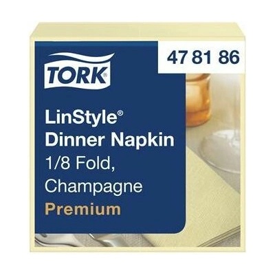 TORK Servítky priemyselne kompostovateľné 1/8 ohyb 1V Premium LinStyle šampanské 50ks 39x39 cm