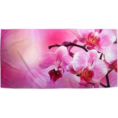 Sablio Ručník s potiskem Květy orchideje 50 x 100 cm