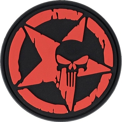Patch 101INC Punisher Allied Star - červený