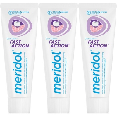 Meridol Fast Action Паста за зъби за защита на венците за чувствителни зъби 3x75ml