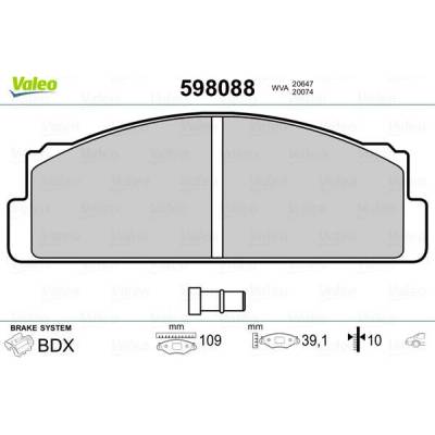Sada brzdových platničiek kotúčovej brzdy VALEO 598088