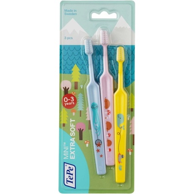 TePe Mini Extra Soft dětský zubní kartáček 3 ks
