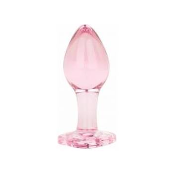 EasyToys Anal Collection Glass Plug Medium Heart-Shaped Base 8.3 cm Pink