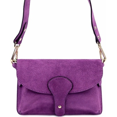 Malá kožená semišová fialová crossbody kabelka Luka no. 071