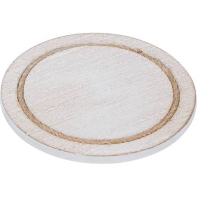 Кръгла дървена лятна подложка за чаша в естествен цвят