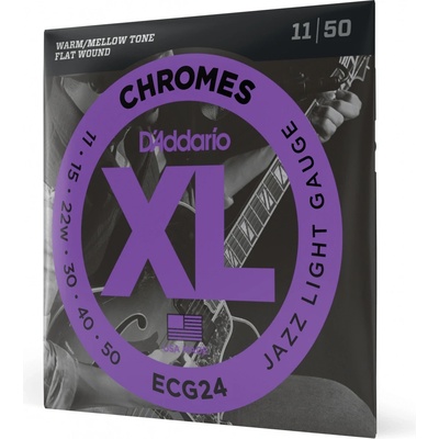 D'Addario ECG24 Chromes Flat Wound Jazz Light 11-50