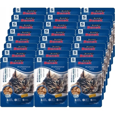Super Benek Professional Line Sterilized Adult hydinové 24 x 100 g