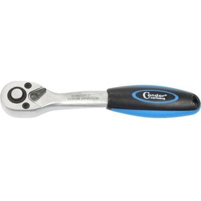 CONDOR račňa 3/8" vyhnutá, 205mm, 72z s prepínacou páčkou 100-00267